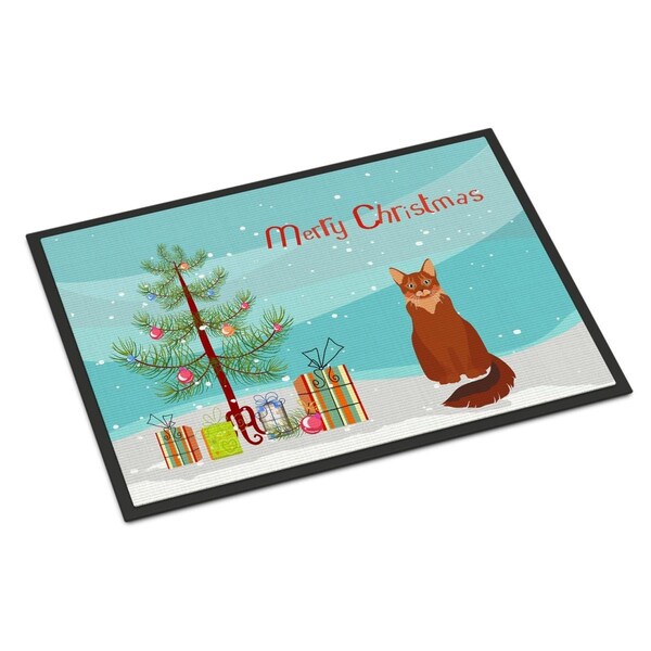 Carolines Treasures 18 x 27 in. Somali Cat Merry Christmas Indoor or Outdoor Mat CK4799MAT - main